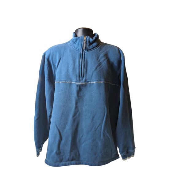 Arrow Sweatshirt Mens Large Blue 1/4 Zip Fleece Pullover Cozy Layer - Picture 7 of 13